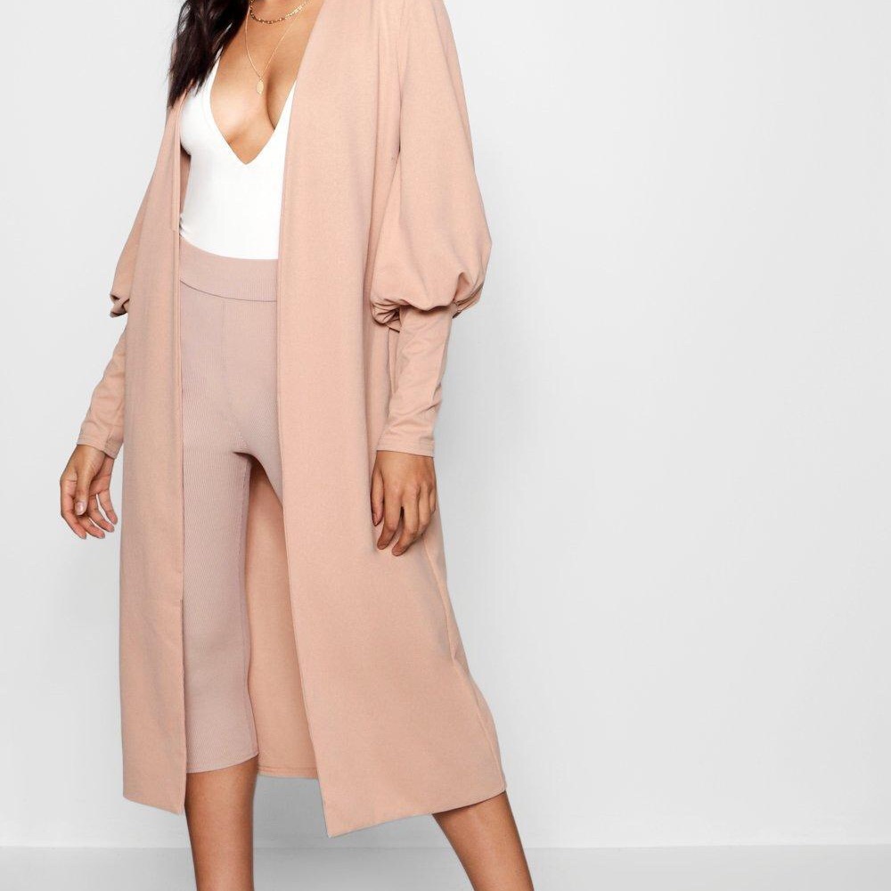 Boohoo Chic Balloon Sleeve Duster
